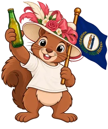 Shadrach the squirrel, dressed up for Kentucky