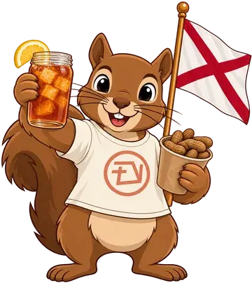 Shadrach the squirrel, dressed up for Alabama
