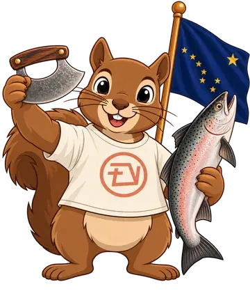 Shadrach the squirrel, dressed up for Alaska