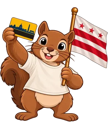 Shadrach the squirrel, dressed up for District of Columbia