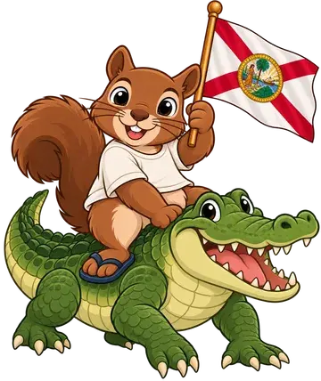 Shadrach the squirrel, dressed up for Florida