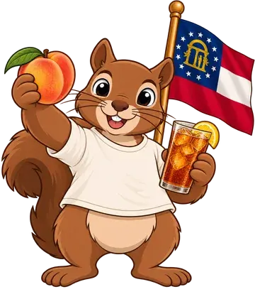 Shadrach the squirrel, dressed up for Georgia