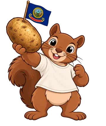 Shadrach the squirrel, dressed up for Idaho