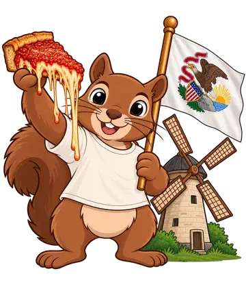 Shadrach the squirrel, dressed up for Illinois