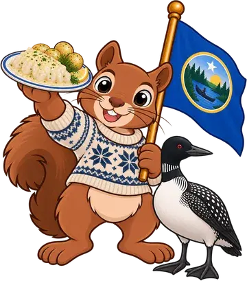 Shadrach the squirrel, dressed up for Minnesota
