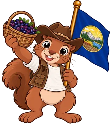 Shadrach the squirrel, dressed up for Montana