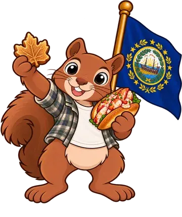 Shadrach the squirrel, dressed up for New Hampshire