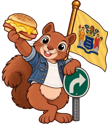 Shadrach the squirrel, dressed up for New Jersey