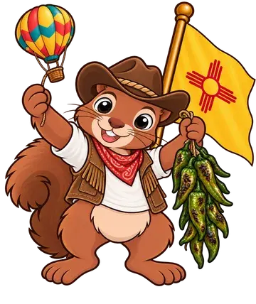 Shadrach the squirrel, dressed up for New Mexico